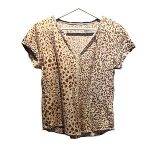 Anthropologie Pilcro Women’s Boho Animal Print Neutral Top Size XS